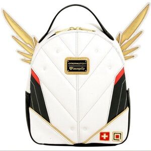 Collectible Loungefly Overwatch White Angel With Golden Wings Mini Backpack